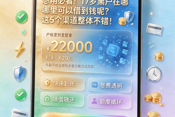 急用必看!17岁黑户在哪里可以借到钱呢?这5个渠道整体不错!