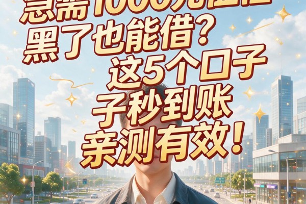 急需1000元征信黑了也能借？这5个口子秒到账亲测有效！