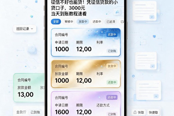 征信不好也能贷!凭征信贷款的小贷口子,3000元当天到账教程速看