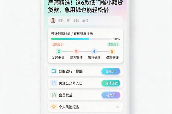 严筛精选！这6款低门槛小额贷款，急用钱也能轻松借