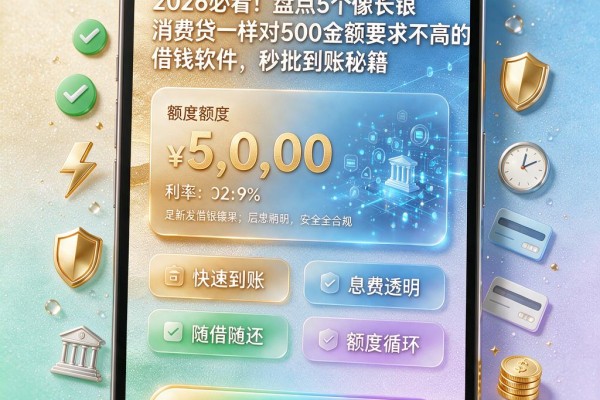 2026必看!盘点5个像长银消费贷一样对500金额要求不高的借钱软件,秒批到账秘籍