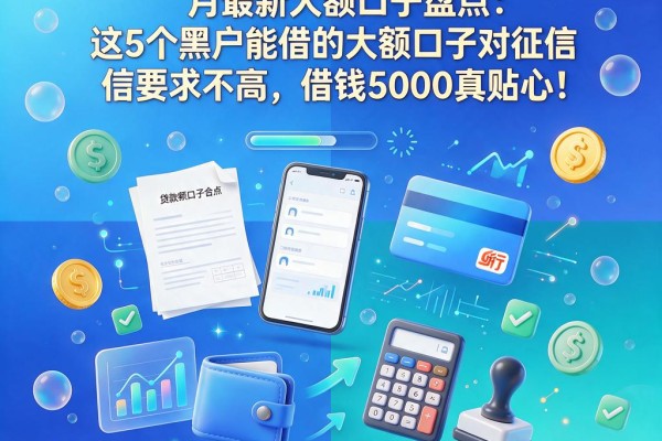 黑户必看!2024年5月最新大额口子盘点:这5个黑户能借的大额口子对征信要求不高,借钱5000真贴心
