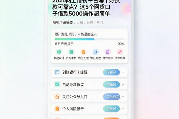 2026网上借钱平台哪个好贷款可靠点?这5个网贷口子借款5000操作超简单