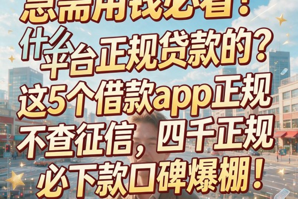急需用钱必看！什么平台正规贷款的？这5个借款app正规不查征信，四千必下款口碑爆棚！