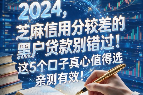芝麻信用分较差的黑户贷款别错过！这5个口子真心值得选，亲测有效！