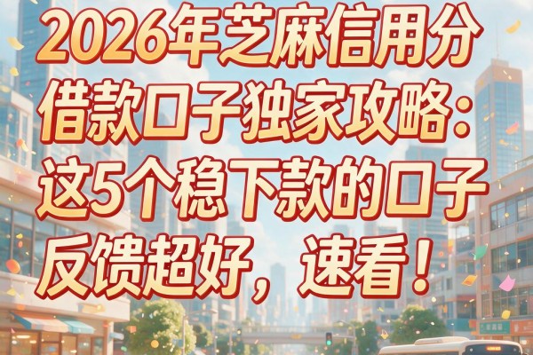 2026年芝麻信用分借款口子独家攻略：这5个稳下款的口子反馈超好，速看！