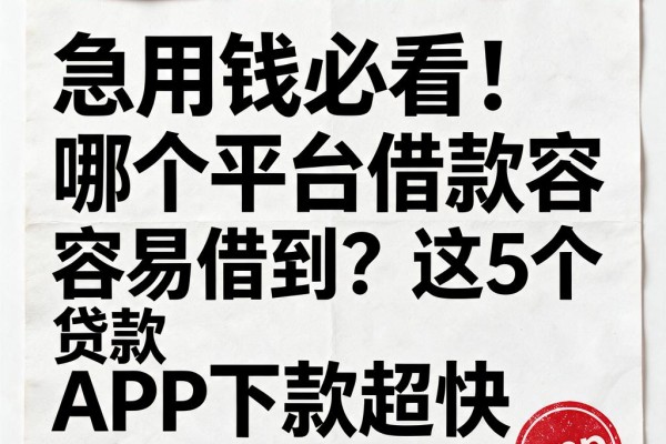 急用钱必看！哪个平台借款容易借到？这5个贷款APP下款超快