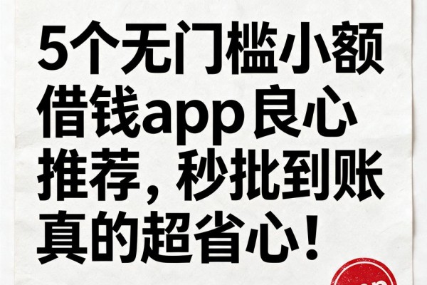 5个无门槛小额借钱app良心推荐,秒批到账真的超省心!