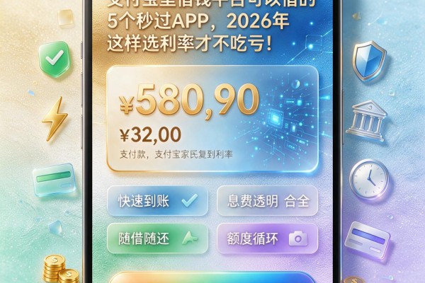 支付宝里借钱平台可以借的5个秒过APP,2026年这样选利率才不吃亏!