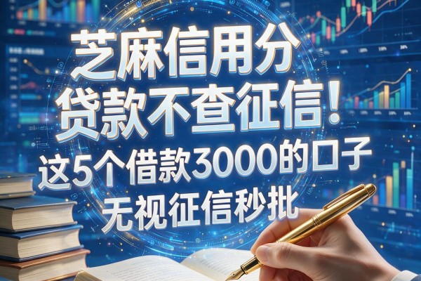 芝麻信用分贷款不查征信!这5个借款3000的口子,无视征信秒批