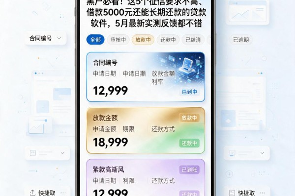黑户必看!这5个征信要求不高、借款5000元还能长期还款的贷款软件,5月最新实测反馈都不错