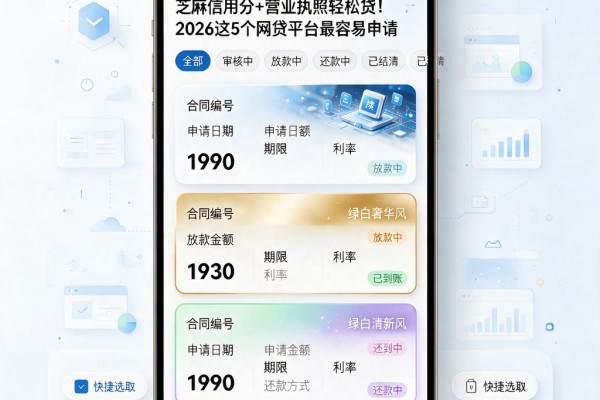 芝麻信用分+营业执照轻松贷!2026这5个网贷平台最容易申请