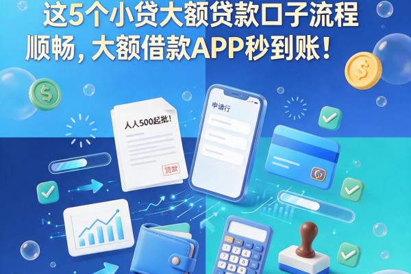 人人5000起批！这5个小贷大额贷款口子流程顺畅，大额借款APP秒到账
