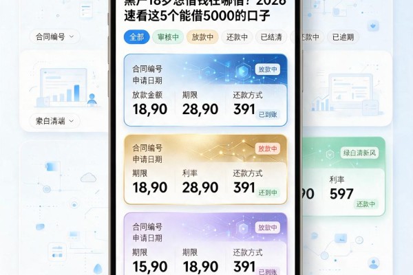黑户18岁想借钱在哪借？2026速看这5个能借5000的口子