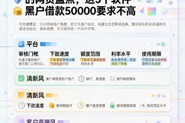 黑户必看！小额度比较容易批的网贷盘点，这5个软件黑户借款50000要求不高