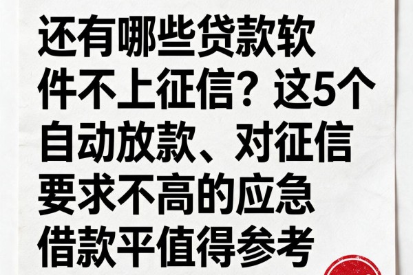 还有哪些贷款软件不上征信？这5个自动放款、对征信要求不高的应急借款平台值得参考