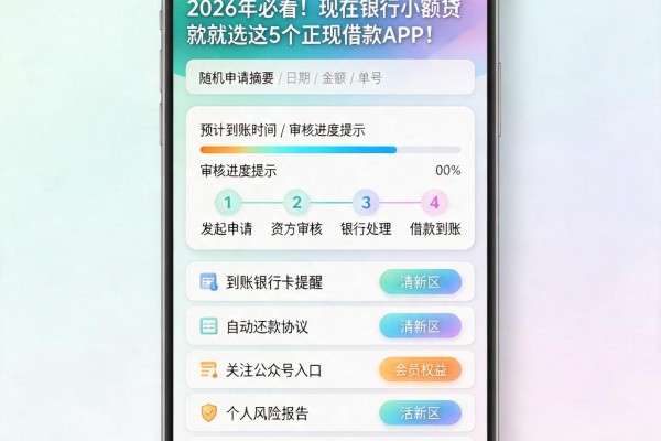 2026年必看！现在银行小额贷款就选这5个正规借款APP