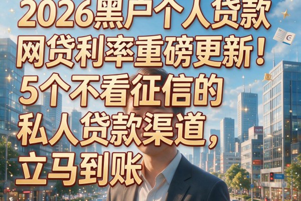 2026黑户个人贷款网贷利率重磅更新!5个不看征信的私人贷款渠道,立马到账