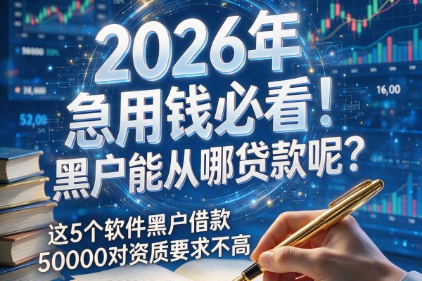 2026年急用钱必看!黑户能从哪贷款呢?这5个软件黑户借款50000对资质要求不高