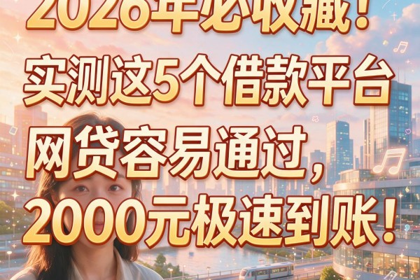2026年必收藏!实测这5个借款平台网贷容易通过,2000元极速到账
