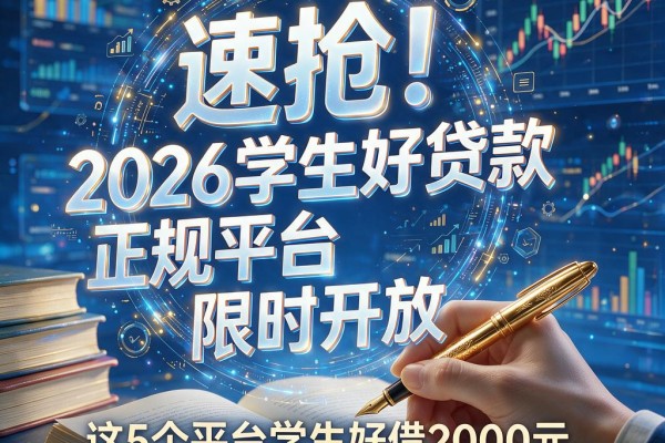 速抢！2026学生好贷款的正规平台限时开放，这5个平台学生好借2000元，火速更新！