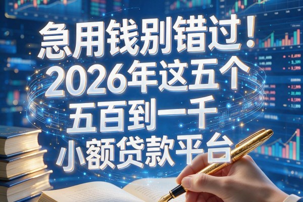急用钱别错过！2026年这五个五百到一千的小额贷款平台，审核快效率超高