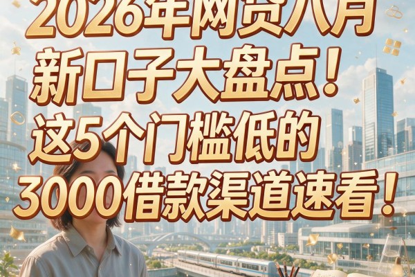 2026年网贷八月新口子大盘点！这5个门槛低的3000借款渠道速看