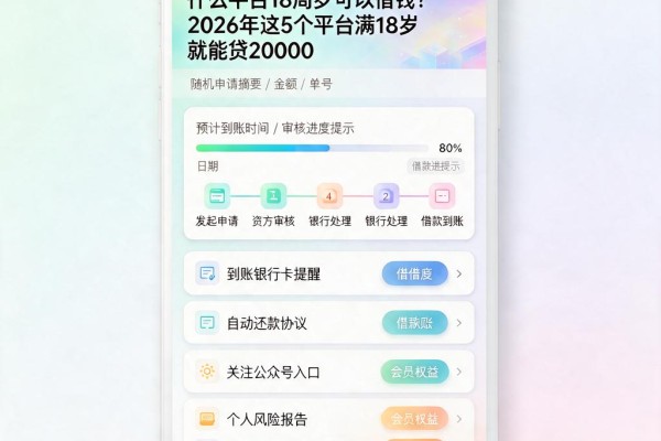 什么平台18周岁可以借钱?2026年这5个平台满18岁就能贷20000