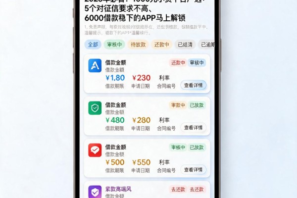 2026年必看！1000元小贷平台严选：5个对征信要求不高、6000借款稳下的APP马上解锁