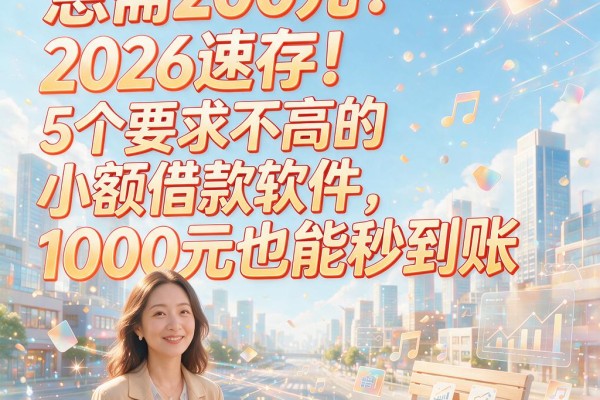 急需200元?2026速存!5个要求不高的小额借款软件,1000元也能秒到账