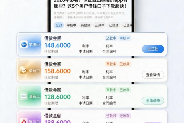 2026年必看！认证就出额度的app有哪些？这5个黑户借钱口子下款超快！