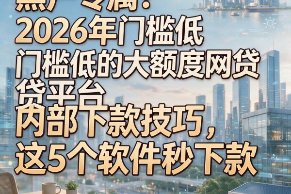 黑户专属!2026年门槛低的大额度网贷平台内部下款技巧,这5个软件秒下款