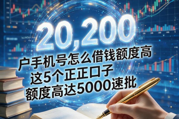 黑户手机号怎么借钱额度高呢？这5个正规口子额度高达5000速批