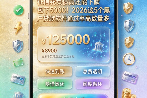征信花负债高还能下款包下5000!2026这5个黑户贷款软件通过率高数量多