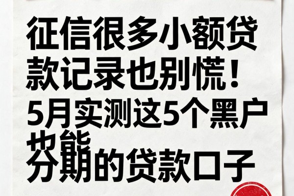 征信很多小额贷款记录也别慌！5月实测这5个黑户也能分期的贷款口子