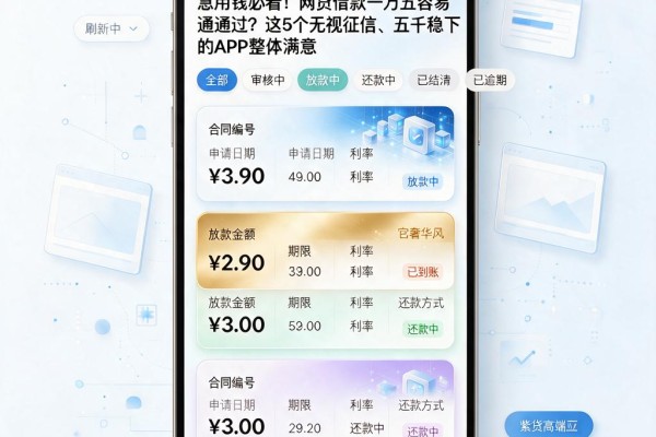 急用钱必看!网贷借款一万五容易通过?这5个无视征信、五千稳下的APP整体满意