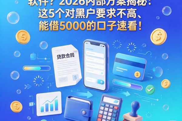 黑户可下的app贷款有哪些软件?2026内部方案揭秘:这5个对黑户要求不高、能借5000的口子速看