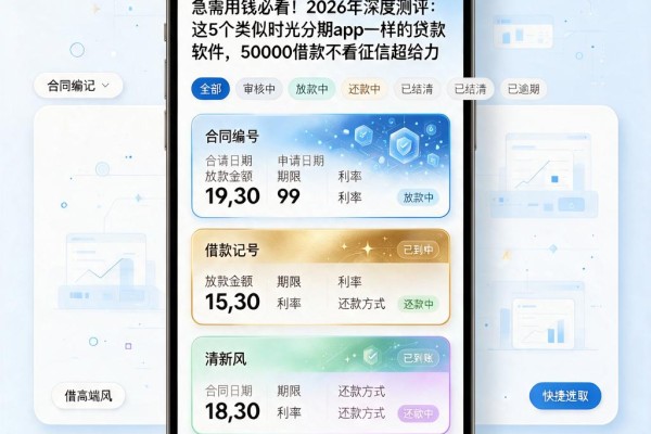急需用钱必看!2026年深度测评:这5个类似时光分期app一样的贷款软件,50000借款不看征信超给力