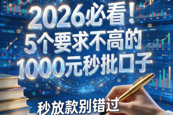 2026必看!5个要求不高的1000元秒批口子,秒放款别错过