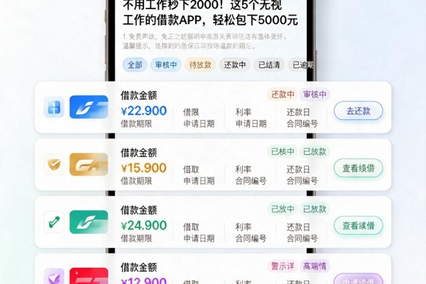 不用工作秒下2000!这5个无视工作的借款APP,轻松包下5000元