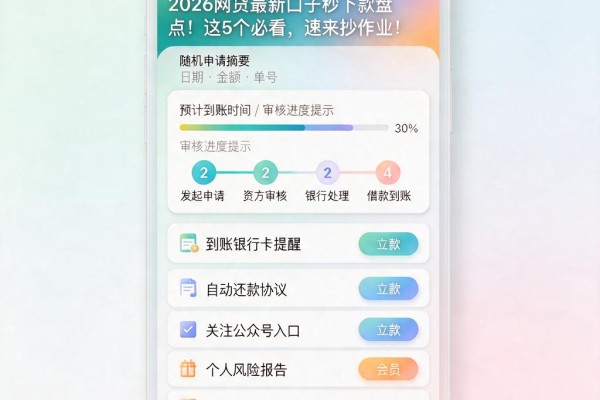 2026网贷最新口子秒下款盘点!这5个必看,速来抄作业!