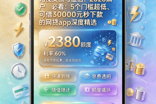无视负债与征信!2026黑户必看:5个门槛超低、可借30000元秒下款的网贷App深度精选