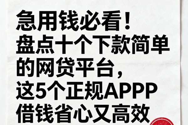 急用钱必看!盘点十个下款简单的网贷平台,这5个正规APP借钱省心又高效
