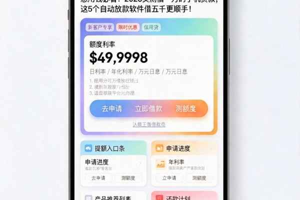 急用钱必看!2026实测借一万的手机贷款,这5个自动放款软件借五千更顺手