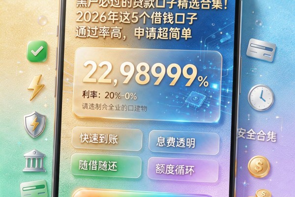 黑户必过的贷款口子精选合集！2026年这5个借钱口子通过率高，申请超简单