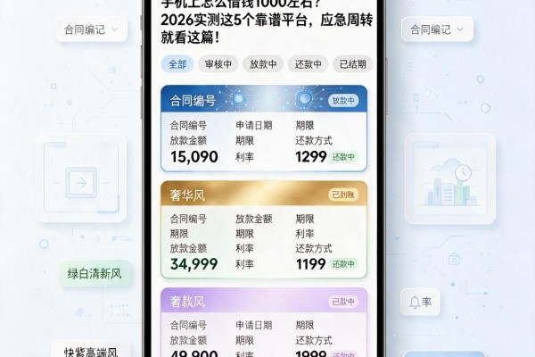 手机上怎么借钱1000左右?2026实测这5个靠谱平台,应急周转就看这篇!