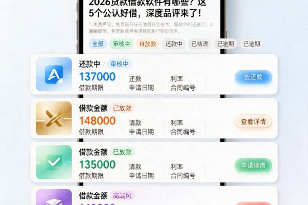 2026贷款借款软件有哪些？这5个公认好借，深度品评来了！