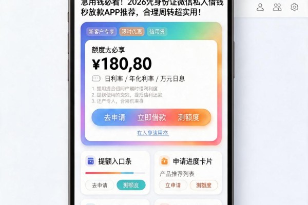 急用钱必看!2026凭身份证微信私人借钱秒放款APP推荐,合理周转超实用