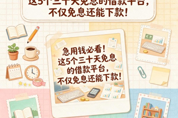 急用钱必看！这5个三十天免息的借款平台，不仅免息还能下款！