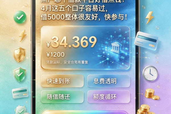 黑户哪个借款平台好借点钱?4月这五个口子容易过,借5000整体很友好,快参与!